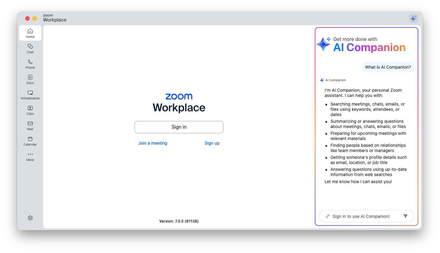 Join Zoom interface