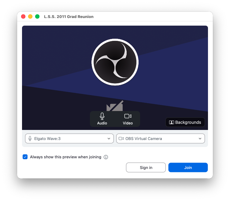 Preview Zoom interface
